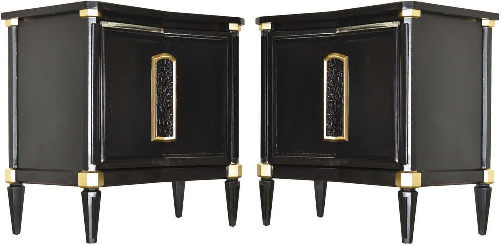 MCM Nightstands in Black and Gold by Helen Hobey Baker  - Newly Painted