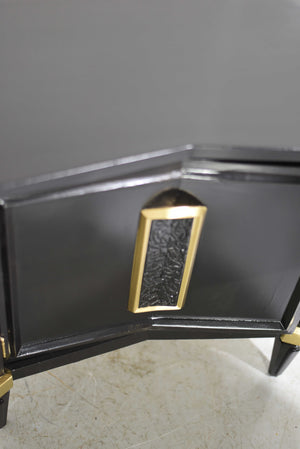 MCM Nightstands in Black and Gold by Helen Hobey Baker  - Newly Painted