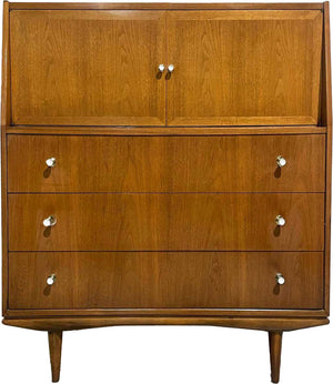 PAINT TO ORDER 1950s Mid Century Modern Walnut Highboy by Morganton Furniture Company