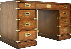 Mid Century Campaign Partner Desk by Sligh Furniture