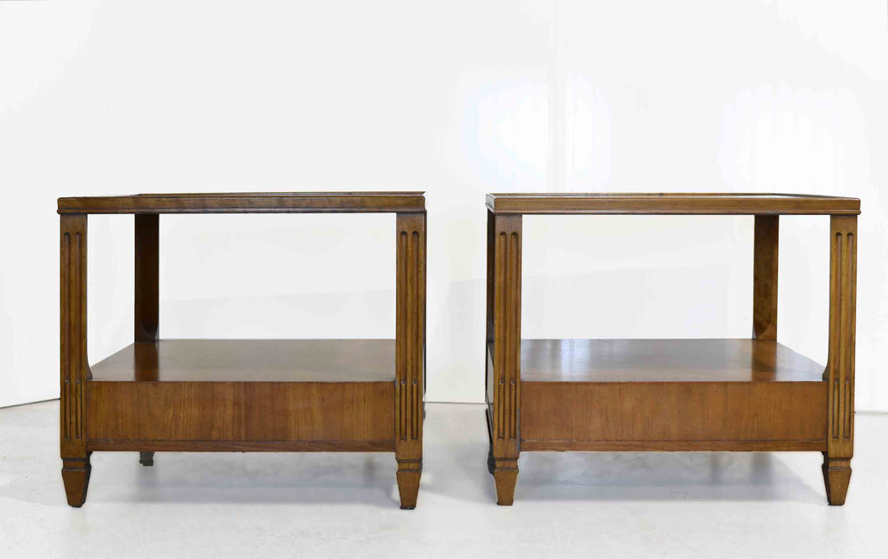 Mid Century Transitional Side Tables by Baker - A Pair