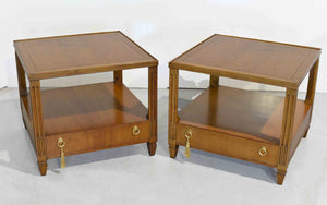 Mid Century Transitional Side Tables by Baker - A Pair