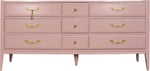 Mid-Century 9 Drawer Dresser in Pink by Basic Witz - Newly Painted