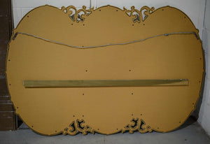 Mid-Century Triple Oval Interlocking Acanthus Decorated Gold Wall Mantle Mirror 43inches