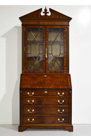 Mid Century American Colonial Revival Mahogany  Drop Front Bureau Butler's Secretary Desk