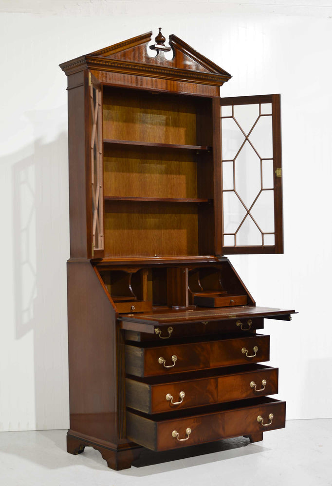 Mid Century American Colonial Revival Mahogany  Drop Front Bureau Butler's Secretary Desk