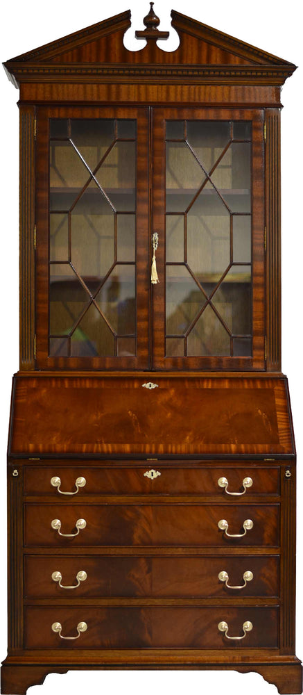 Mid Century American Colonial Revival Mahogany  Drop Front Bureau Butler's Secretary Desk