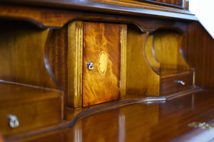 Mid Century American Colonial Revival Mahogany  Drop Front Bureau Butler's Secretary Desk