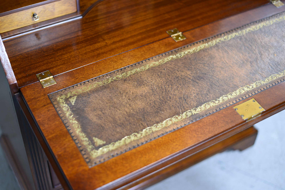 Mid Century American Colonial Revival Mahogany  Drop Front Bureau Butler's Secretary Desk