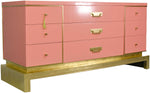 Mid Century Art Deco Style Gold Leafed Sideboard by Sieling Modern - Newly Painted