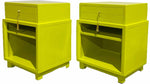 Mid Century Art Deco Style Side Tables by Red Lion Table Company in Chartreuse A Pair- Newly Painted