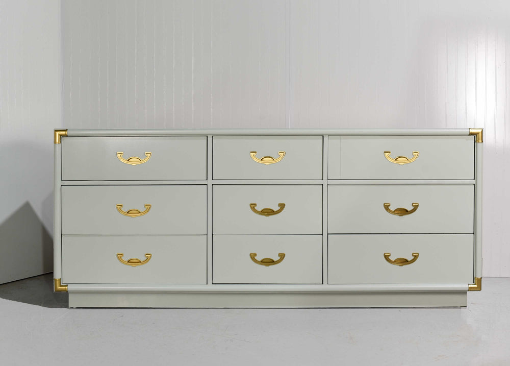 Mid Century Campaign Accolade Style Dresser - Newly Painted