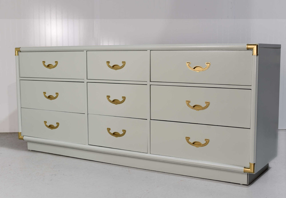 Mid Century Campaign Accolade Style Dresser - Newly Painted