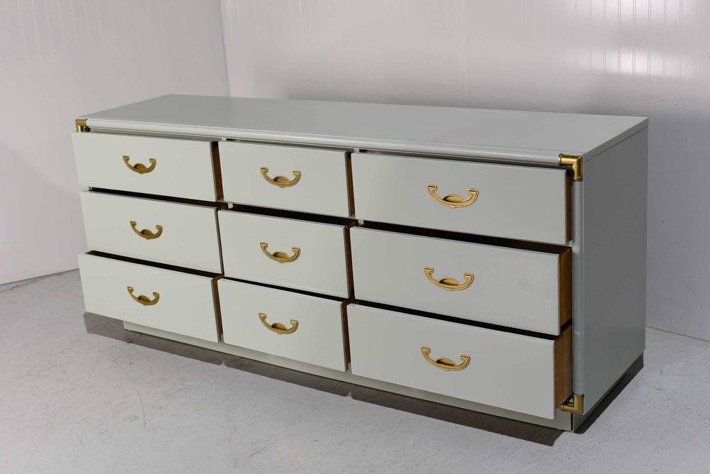 Mid Century Campaign Accolade Style Dresser - Newly Painted