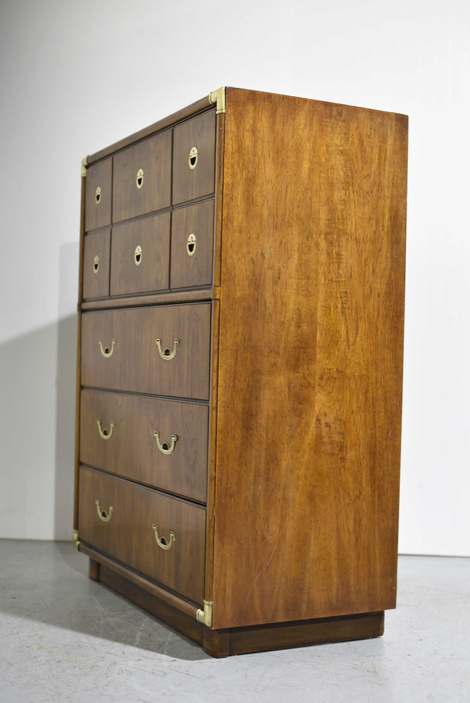 Mid Century Campaign Highboy Chest Accolade Collection by Drexel