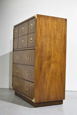 Mid Century Campaign Highboy Chest Accolade Collection by Drexel