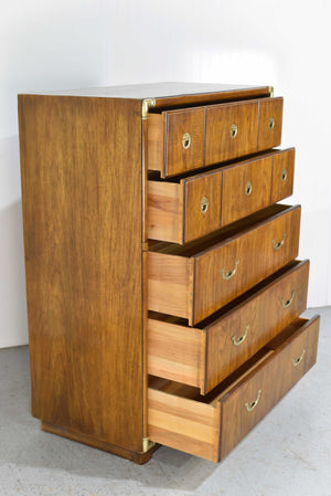 Mid Century Campaign Highboy Chest Accolade Collection by Drexel