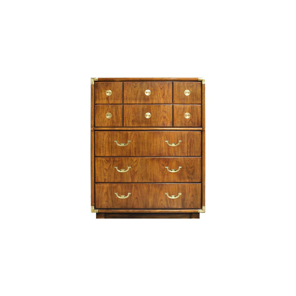 Mid Century Campaign Highboy Chest Accolade Collection by Drexel