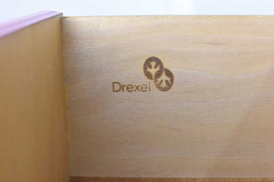 Mid Century Campaign Lowboy Dresser Passage Collection by Drexel in Pink - Newly Painted