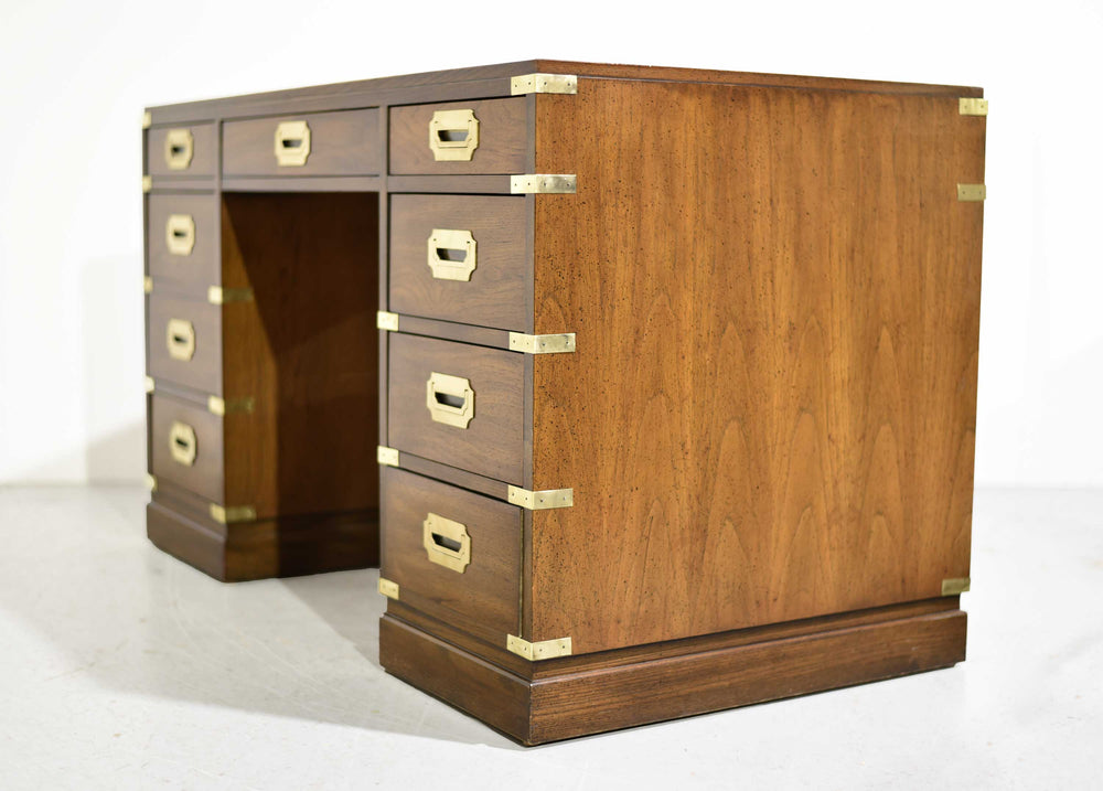 Mid Century Campaign Partner Desk by Sligh Furniture