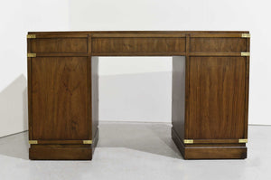 Mid Century Campaign Partner Desk by Sligh Furniture