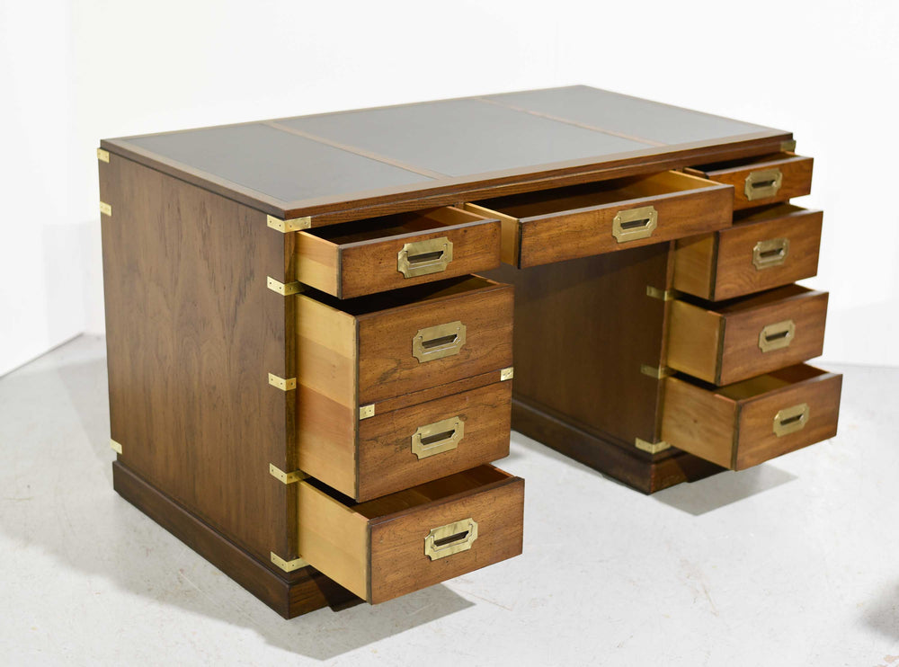 Mid Century Campaign Partner Desk by Sligh Furniture