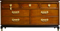 Mid Century Chinoiserie 7 Drawer Dresser by Bassett Furniture