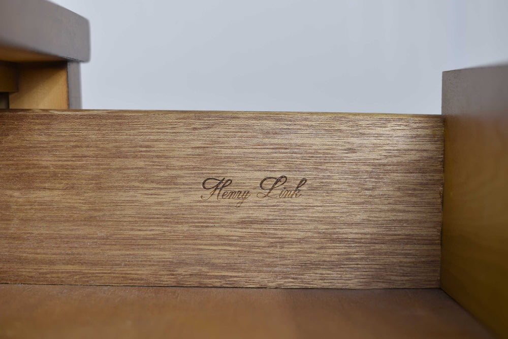 Mid Century Chinoiserie Burlwood Highboy Mandarin Collection by Henry Link