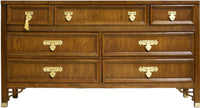 Mid Century Chinoiserie Triple Dresser by Dixie Furniture