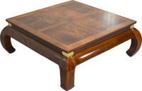 Mid Century Chinoiserie Ming Burl Wood Coffee Table
