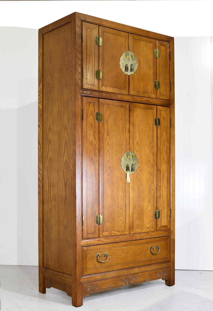 Mid Century Chinoiserie Oak Armoire The Sobota Collection by Century Furniture