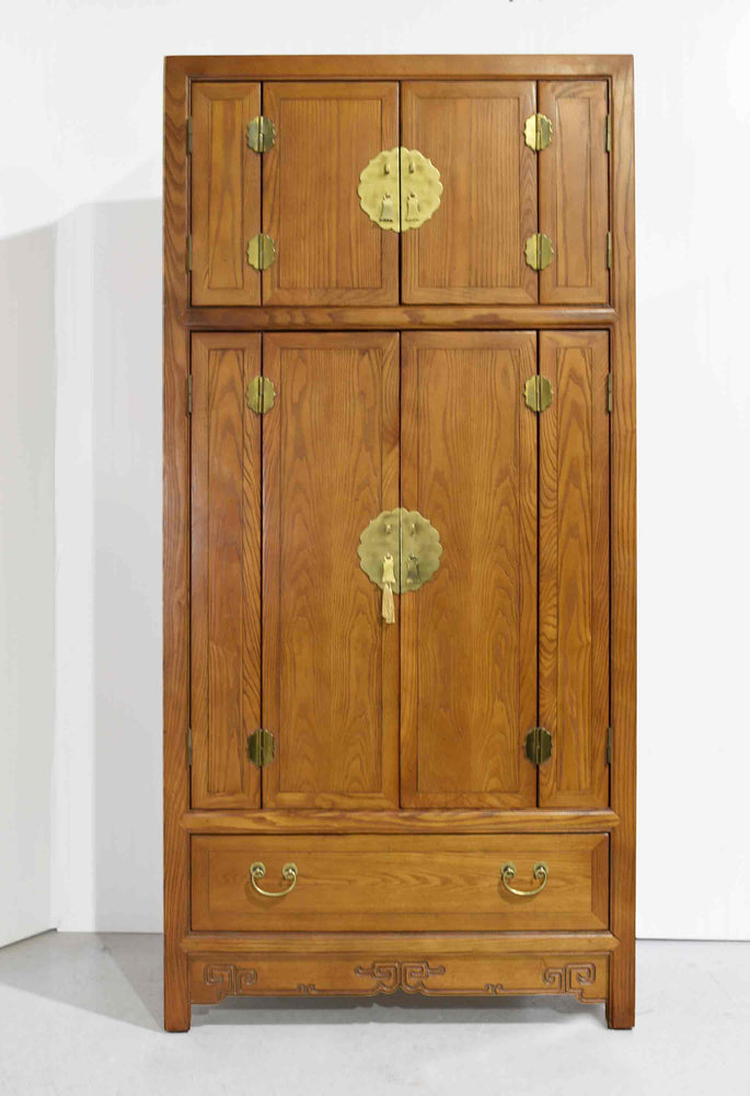 Mid Century Chinoiserie Oak Armoire The Sobota Collection by Century Furniture