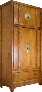 Mid Century Chinoiserie Oak Armoire The Sobota Collection by Century Furniture