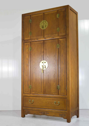 Mid Century Chinoiserie Oak Armoire The Sobota Collection by Century Furniture