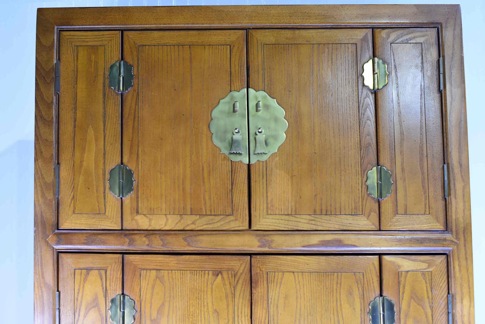 Mid Century Chinoiserie Oak Armoire The Sobota Collection by Century Furniture