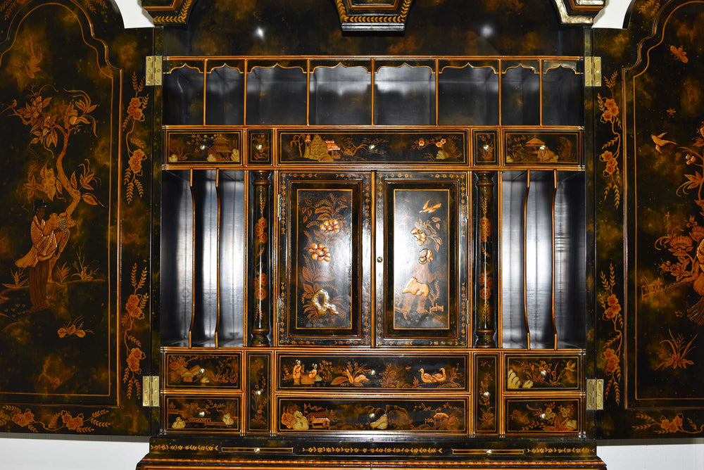 Mid Century Chinoiserie Slant Front Secretary Desk by Maitland Smith