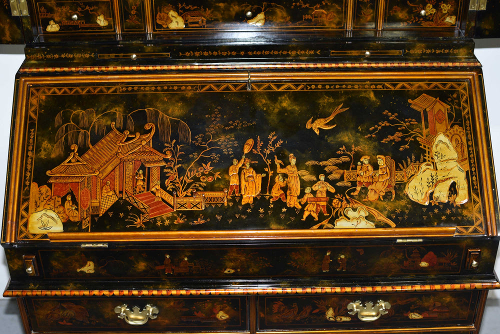 Mid Century Chinoiserie Slant Front Secretary Desk by Maitland Smith