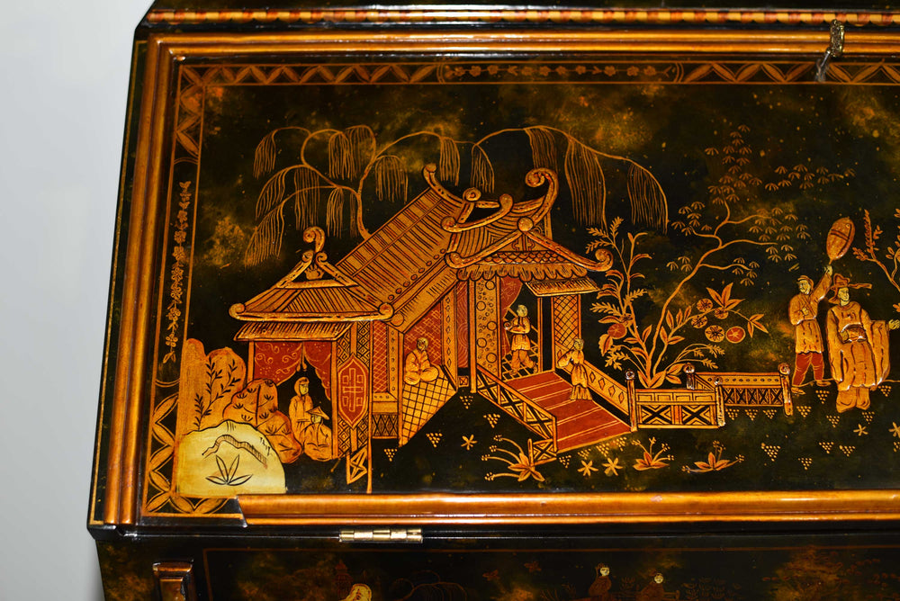Mid Century Chinoiserie Slant Front Secretary Desk by Maitland Smith