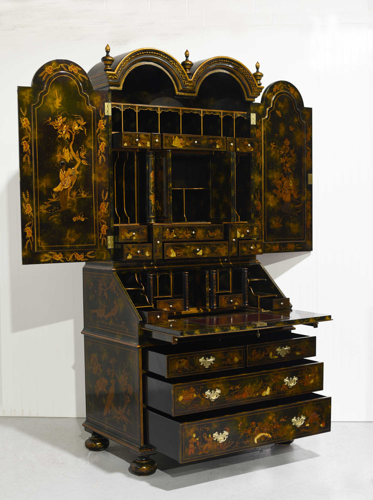 Mid Century Chinoiserie Slant Front Secretary Desk by Maitland Smith