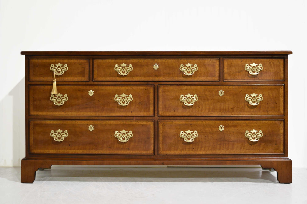 Mid Century Georgian Banded 18th Century Portfolio Collection Dresser by Henredon