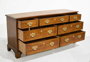 Mid Century Georgian Banded 18th Century Portfolio Collection Dresser by Henredon