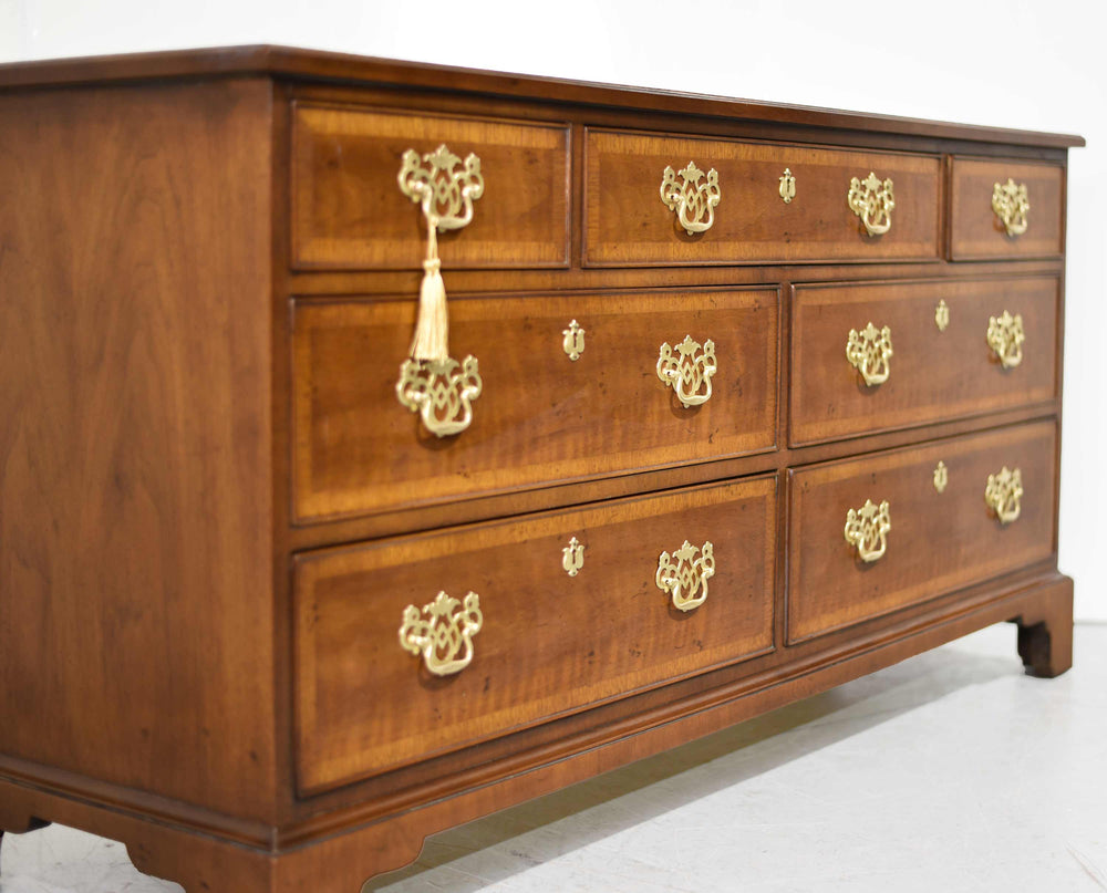 Mid Century Georgian Banded 18th Century Portfolio Collection Dresser by Henredon