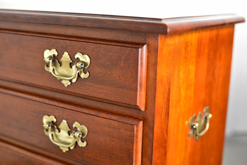 Mid Century Chippendale Style Cherry Nightstands - A Pair