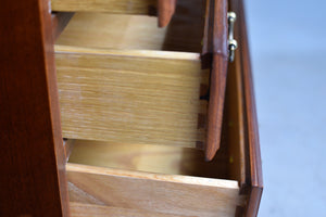 Mid Century Chippendale Style Cherry Nightstands - A Pair