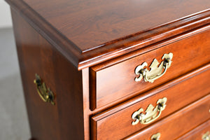 Mid Century Chippendale Style Cherry Nightstands - A Pair