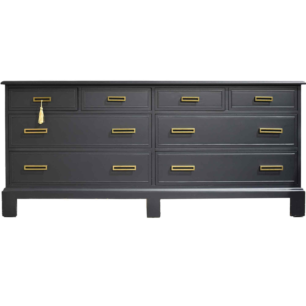 Mid Century Chippendale Style Dresser Sheffield Manor Collection by Dixie Furniture in Black