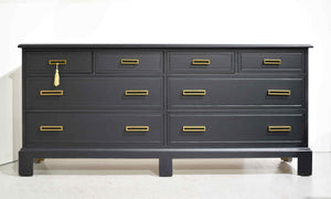 Mid Century Chippendale Style Dresser Sheffield Manor Collection by Dixie Furniture in Black