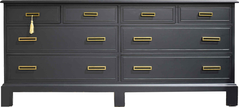 Mid Century Chippendale Style Dresser Sheffield Manor Collection by Dixie Furniture in Black