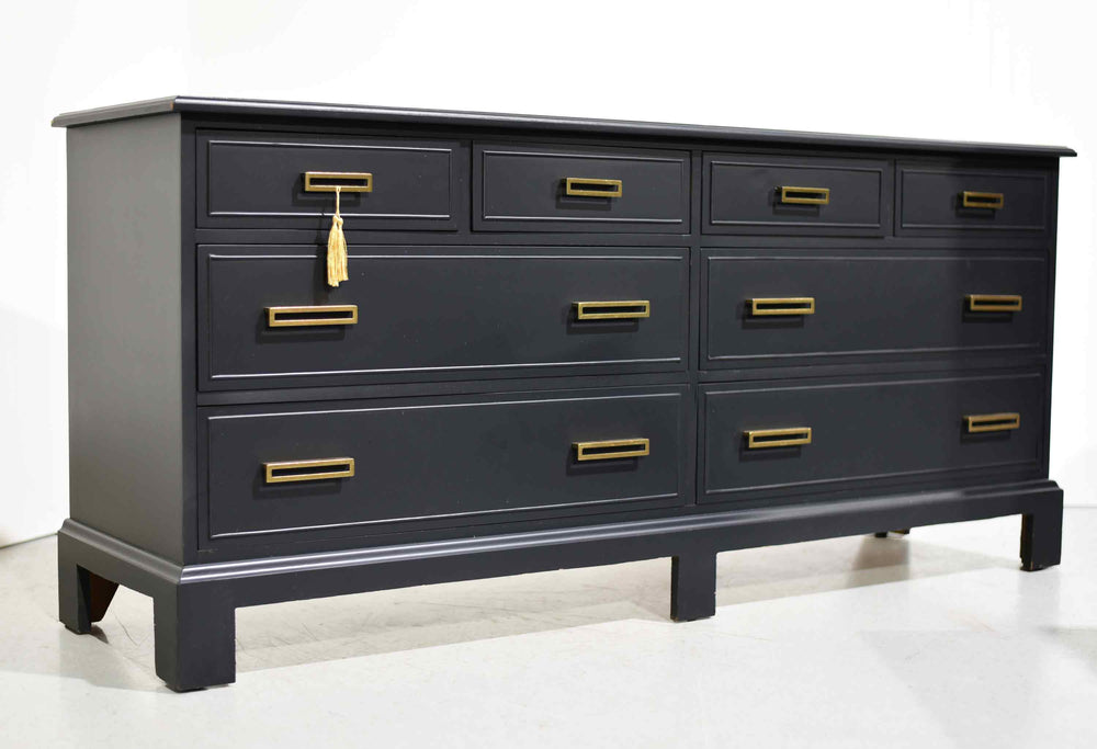 Mid Century Chippendale Style Dresser Sheffield Manor Collection by Dixie Furniture in Black