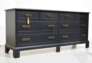 Mid Century Chippendale Style Dresser Sheffield Manor Collection by Dixie Furniture in Black